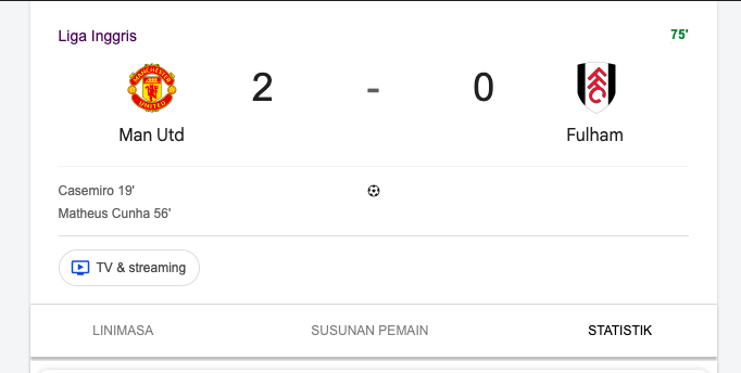 Update Manchester United vs Fulham: Cunha Tambah Keunggulan Jadi 2-0, Old Trafford Memanas!